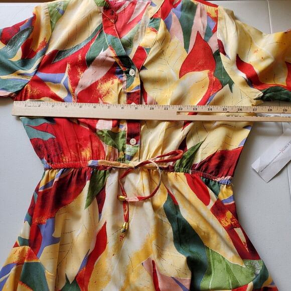 Live 4 Truth A-Line Mini Dress Vibrant Floral Puff Sleeve NEW Party Tropical - Picture 7 of 16